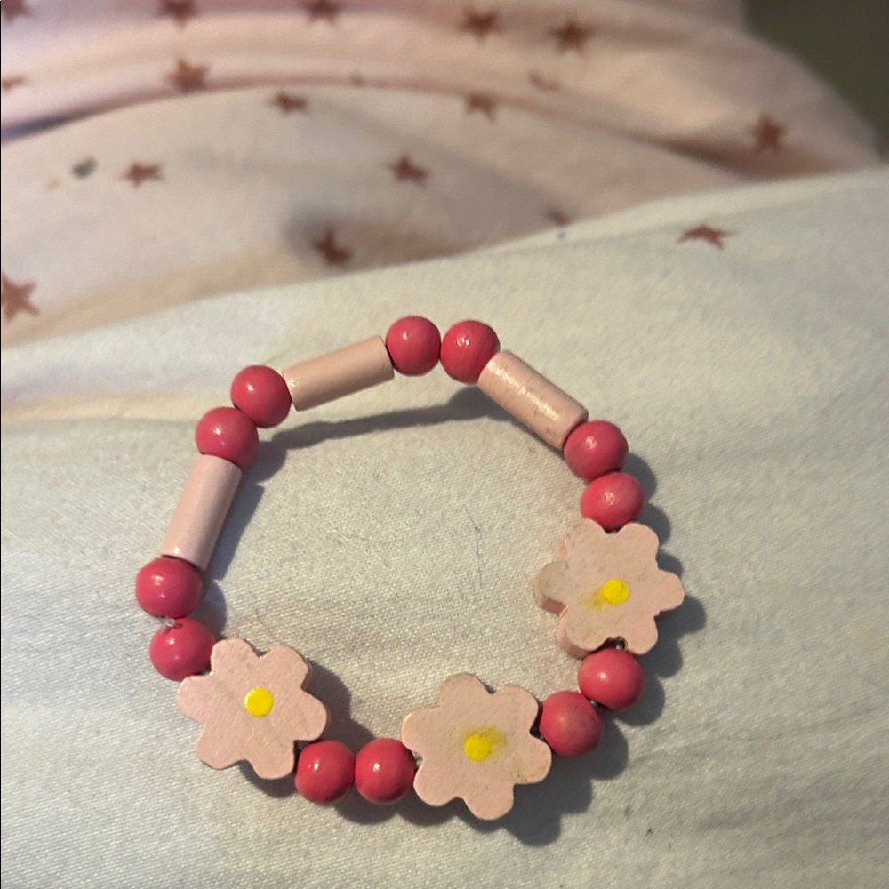 Pink Floral Kids Bracelet